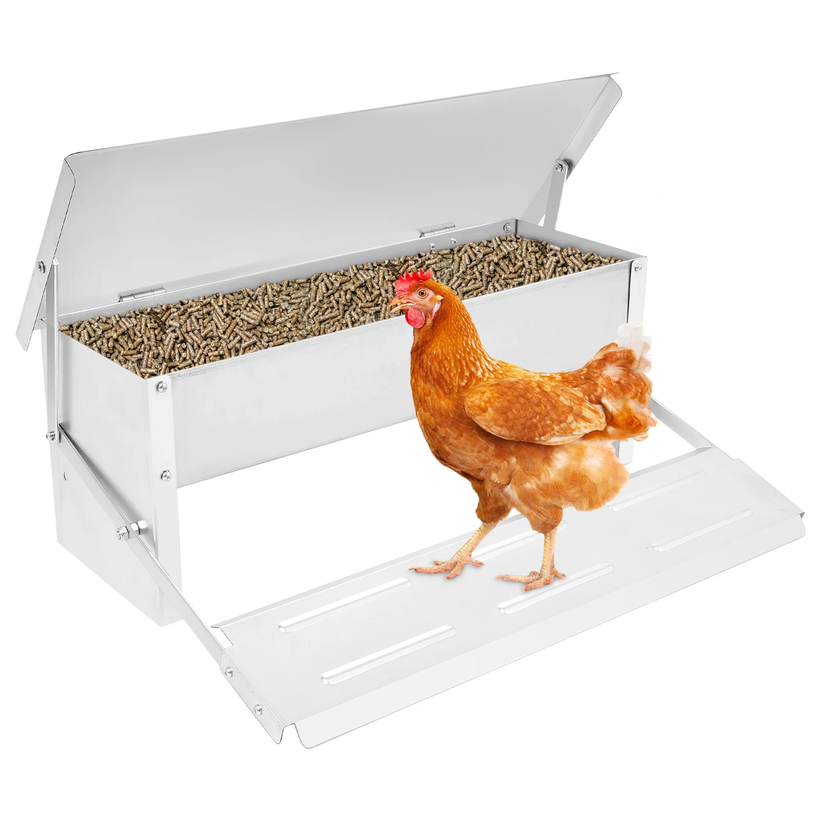 5 كجم سعة مغذيات الدجاج الأوتوماتيكية الدواسة غطاء مانع لتسرب الماء الفئران برهان تغذية الدواجن حوض تغذية الدجاج للبط تركيا