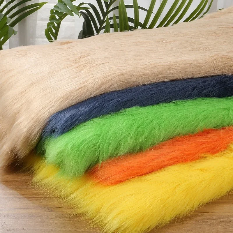 

Imitation Fox Fur Coarse Cotton Cloth Material 5cm Plush Artificial Wool Handmade Shell Fabric Fur Vest Beast Pack Coarse