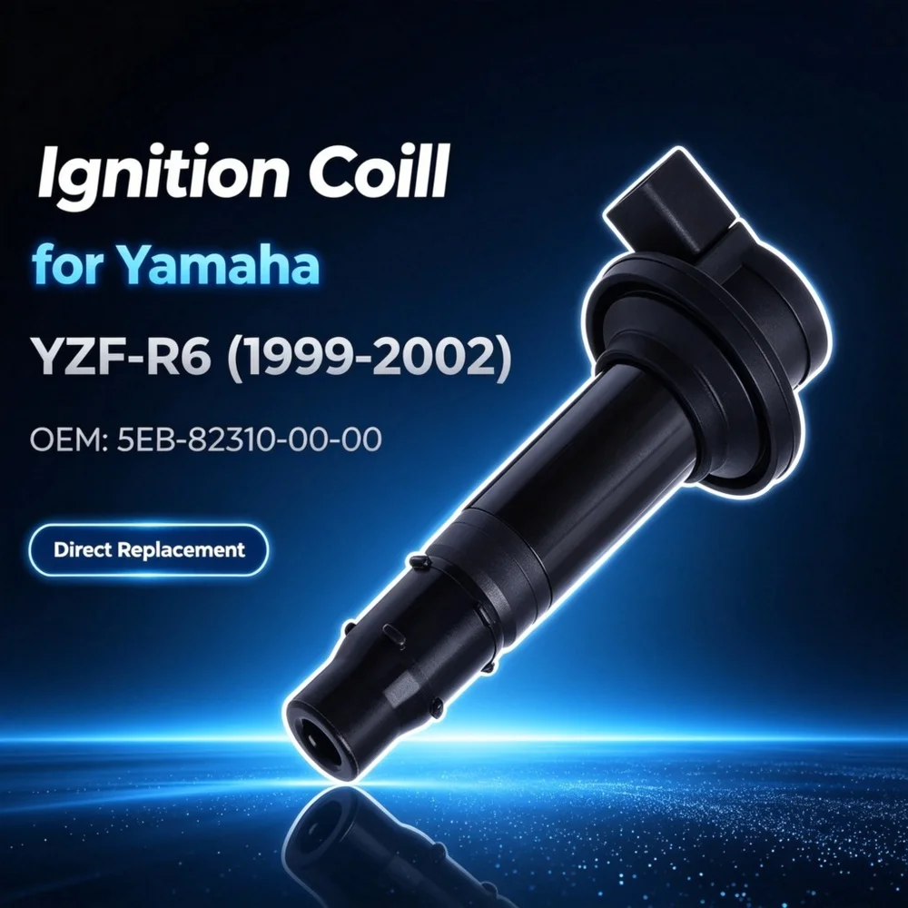 Ignition Coil Stick for Yamaha YZF-R6 (1999-2002) | Integrated Spark Plug Cap Boot | Replaces 5EB-82310-00-00