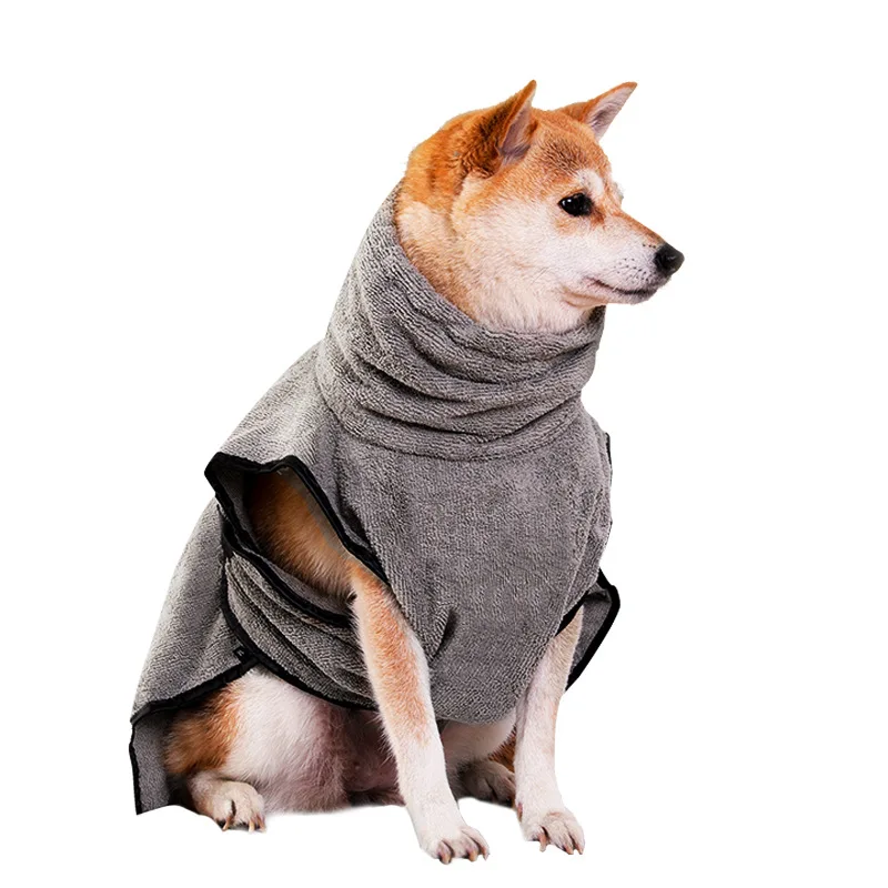 

Puppy Bathrobe with Ultra-Absorbent Quick-Drying Towel Wrap