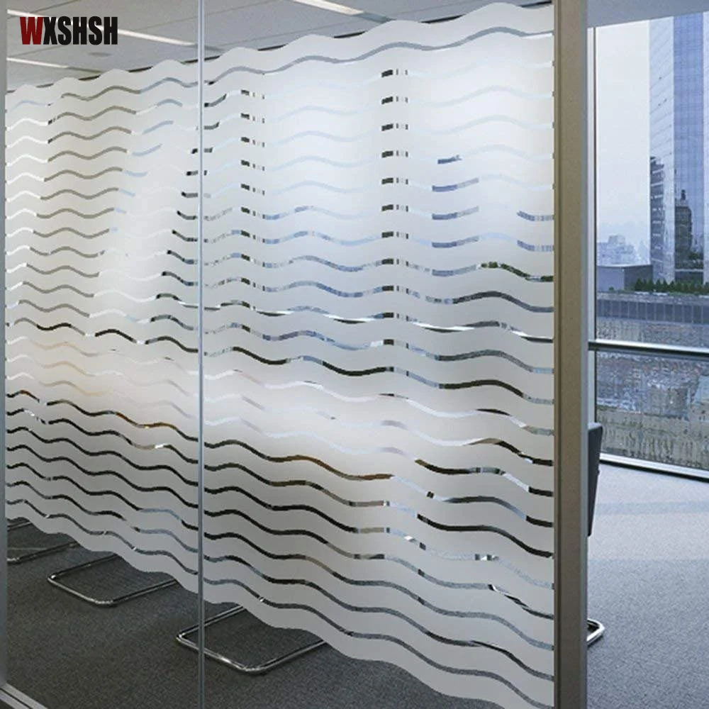 Stripe Wave Window Sticker Decorative Static Cling Vinyl Frosted Drop-Shipping Privacy Protection Bathroom Decoration Glass Film