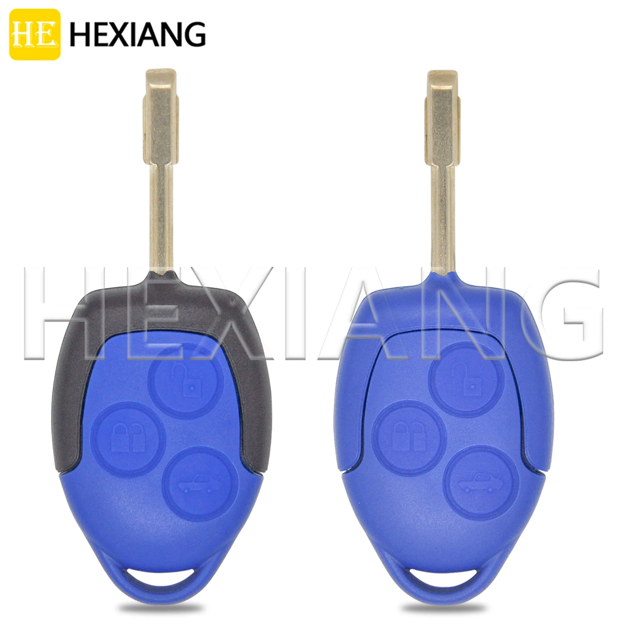 

HE 3 Button Replacement FO21 Blade Car Remote Key Shell Case For Blue Ford Transit Connect Mk7