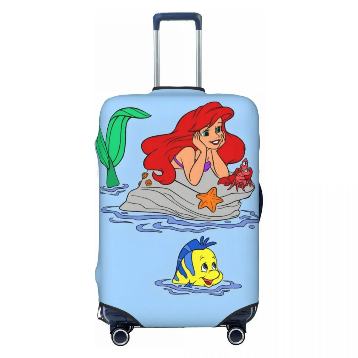 

Custom The Little M-Mermaid Travel Luggage Cover Washable Princess Ariel Suitcase Cover Protector Fit 18-32 Inch