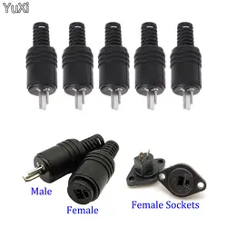 YUXI 1PCS 2 Pin DIN Speaker Wire Plug 2P Hifi Loudspeaker Cable Solder Connector Male Female Socket