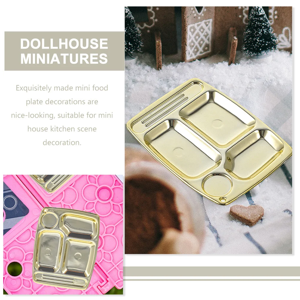 

12Pcs Miniature Tray Ornaments Safe Material High Detail for Kids Hands-on Creativity Dollhouse Mini Kitchen Accessories