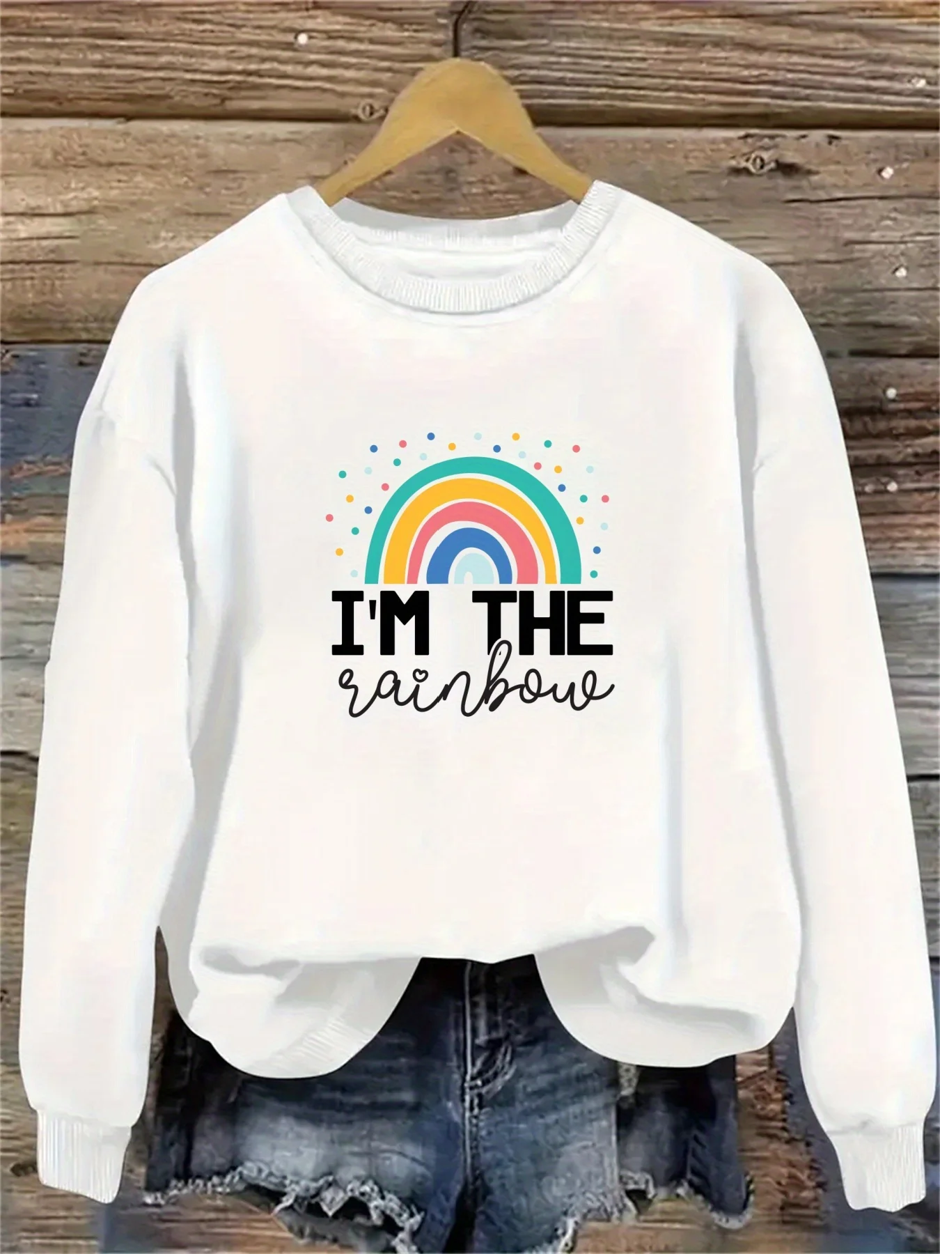 

Rainbow Stars Graphic Print Autumn and Winter Cotton Men's and Women's Sweatshirts Outdoor Sports Leisure Fashion Trend