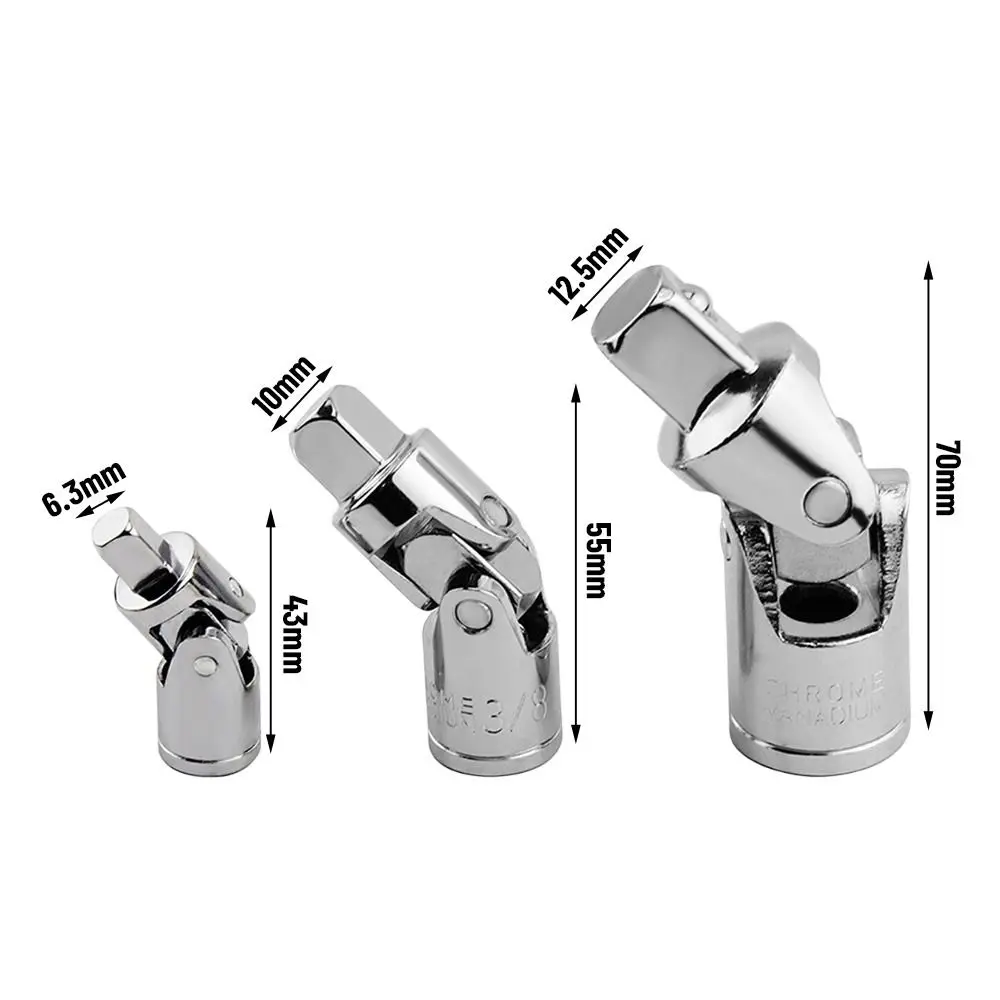 1/2 3/8 1/4 Universal Joint Set Ratchet Angle Extension Bar Socket Adapter Manual and Pneumatic Bendable Adapter Socket Tools