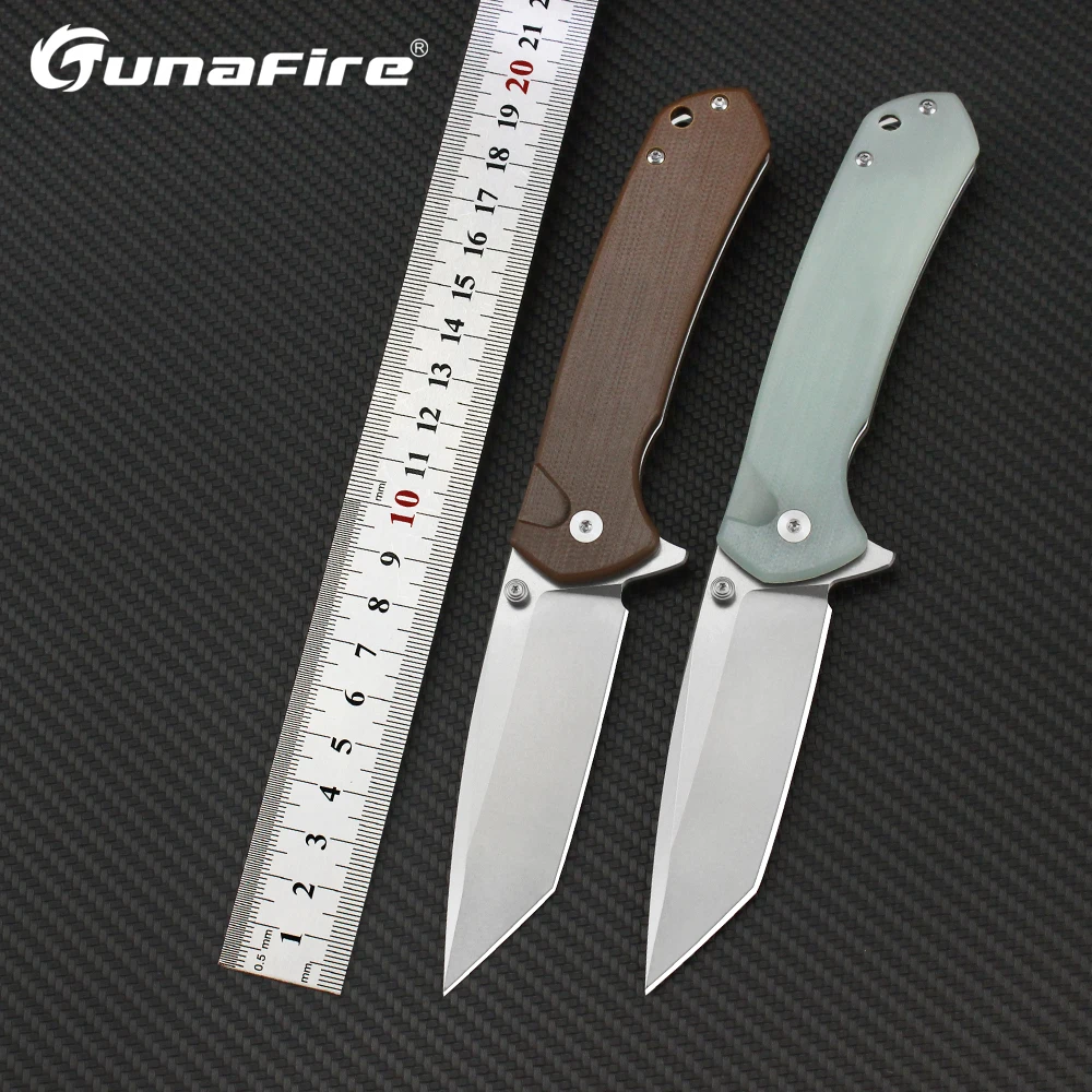 New Tunafire Pocket Folding Knife D2 Steel Blade Outdoor Camping Survival Browning Knife G10 Handle Military Tactical Knives EDC