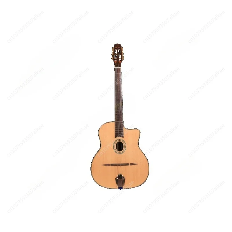 Acoustic Guitar Handmade Professionals Playable Gloss Finish D Hole Arch Top Steel String Gypsy Jazz Manouche