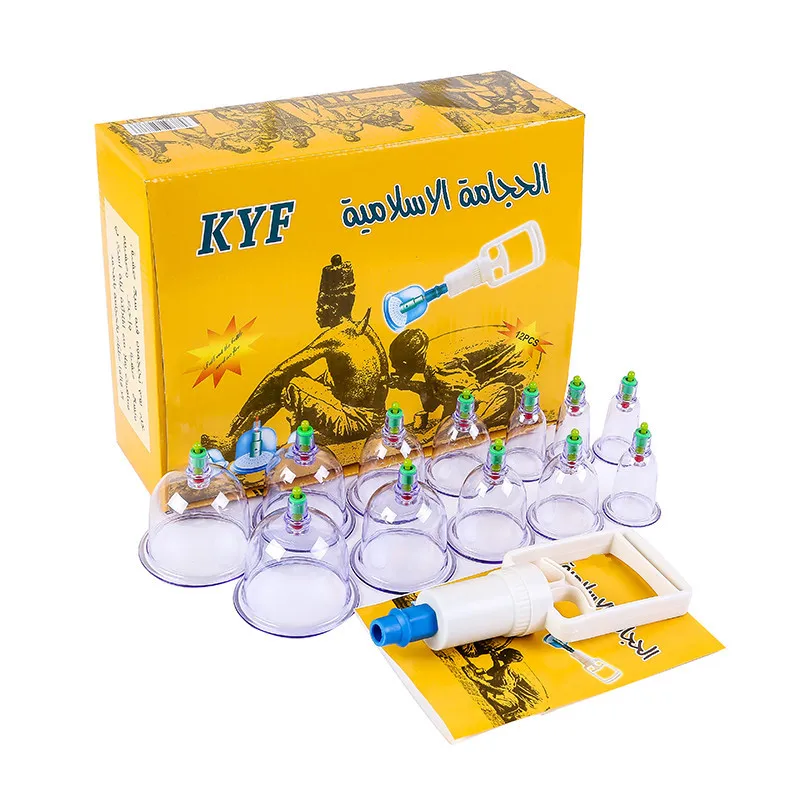 12 Cups Cupping Relax Set Multiple Size with Magnetic Vacuum Cupping for Cellulite Reduction Muscle Pain Relief with Manual Pump
