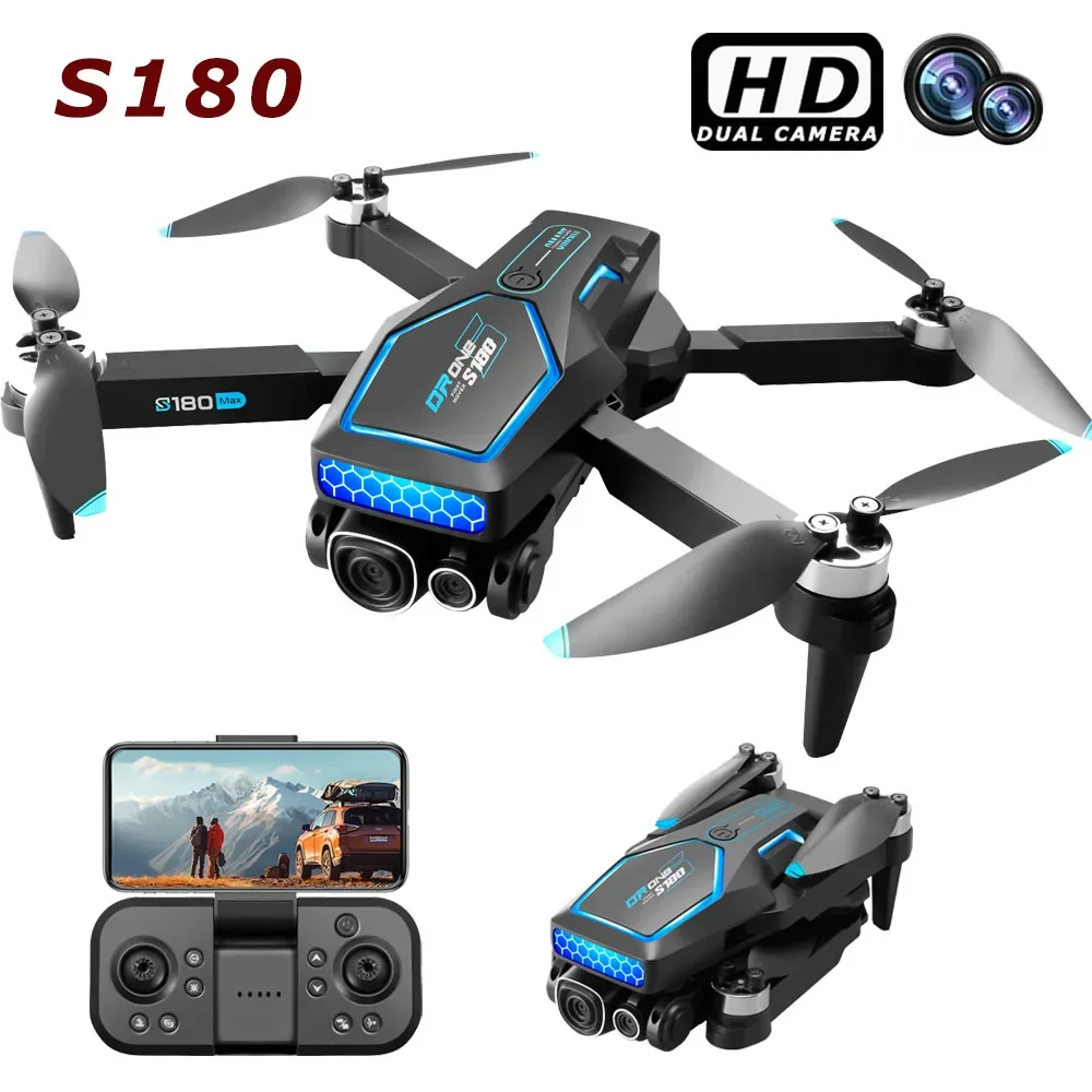 

S180 Max Brushless Racing Drone with 4K Camera HD Obstacle Avoidance WIFI FPV Quadcopter Optical Flow Positioning Helicopter Toy