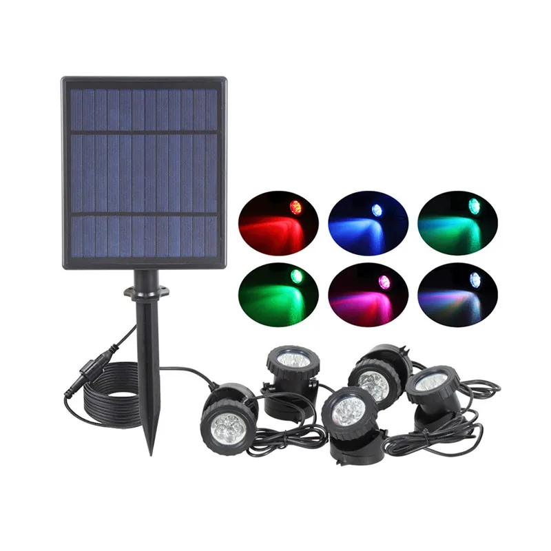 Luces subacuáticas solares Rgb para exteriores, lámpara de césped, luz de paisaje de jardín, focos de proyección de suelo, lámpara de piscina, estanque, lámparas de acuario