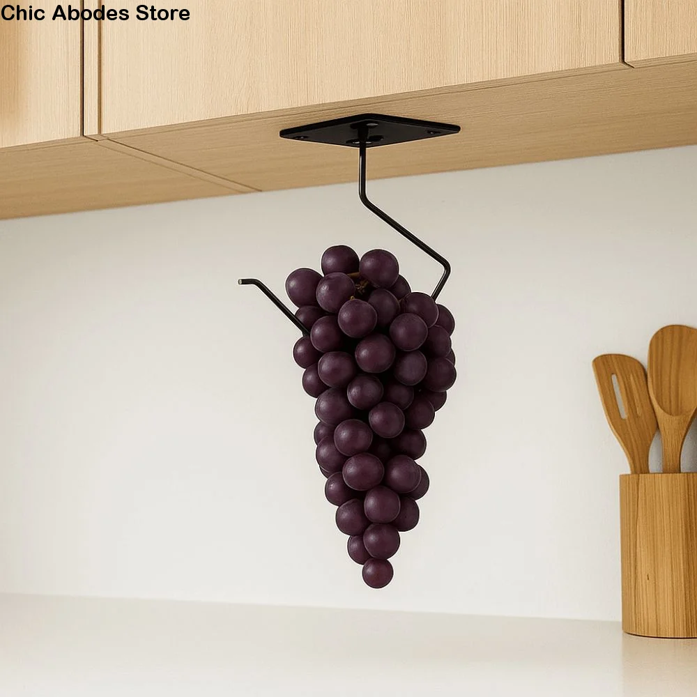 

2Pcs Metal Foldable Banana Holder Strong Load-bearing Space Saving Utensil Storage Hook Easy to Install Keep Bananas Fresh