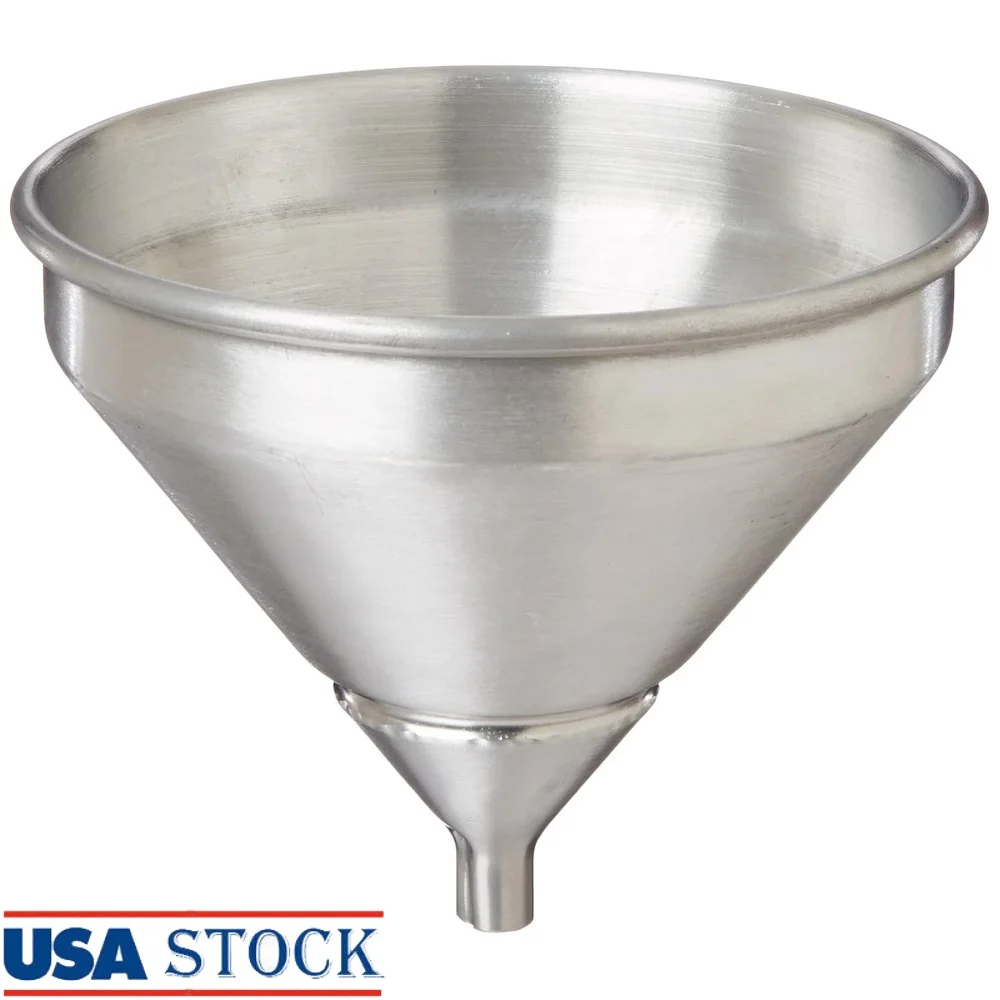 

Aluminum Strainer Funnel 1 Quart 7.25 Inch Diameter Kitchen Cooking Tool Durable Silver Finish Heavy Duty