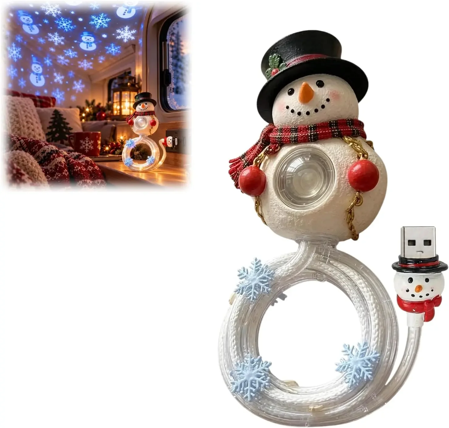 2026 Merry Ride Christmas Projector | Christmas Countdown Gift, USB Car Holiday Projector Light with Christmas Slides for Party view 6