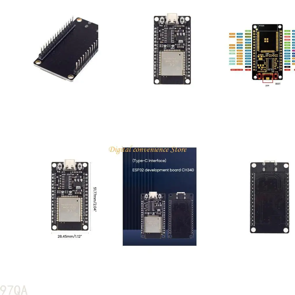 

97QA ESP32 Плата разработки типа C USB CH340C WiFi+Bluetooth Ultra-Low Power Dual ESP32-Devkitc-32 ESP-Wroom-32 Плата