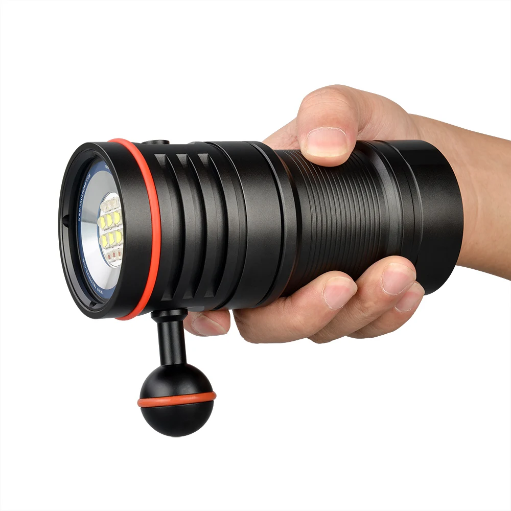 DF50 Outdoor Super Bright 6500 Lumen Underwater Diving Flashlight for Scuba Diving Video Camera Photography