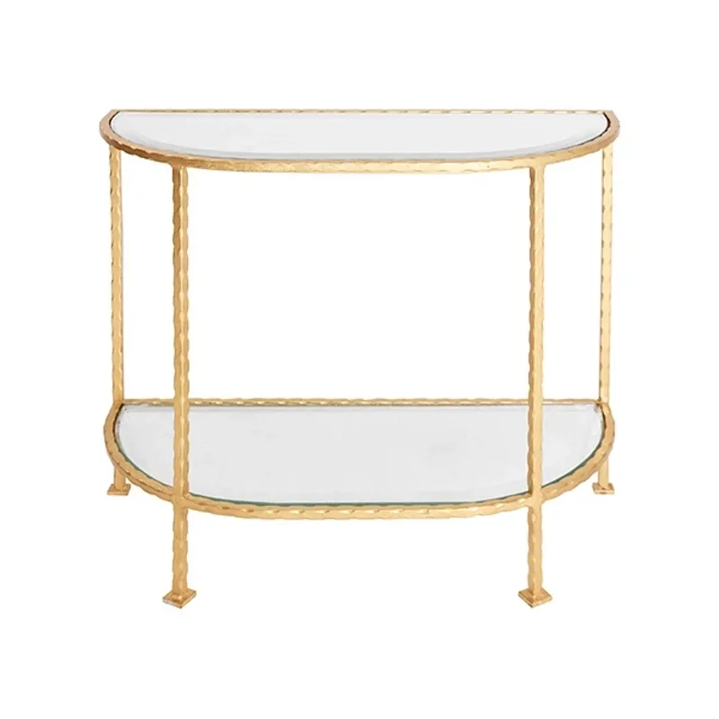 

American light luxury wrought iron marble entrance table/soft decoration designer villa hotel American furniture