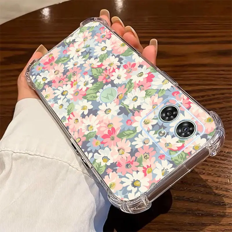 G54 Showy Flowers Przezroczyste etui na telefon do Motorola Moto G54 G42 G24 G53 G20 G30 G84 G52 G82 G8 G73 G72 G32 G9 G14 G13 Cover