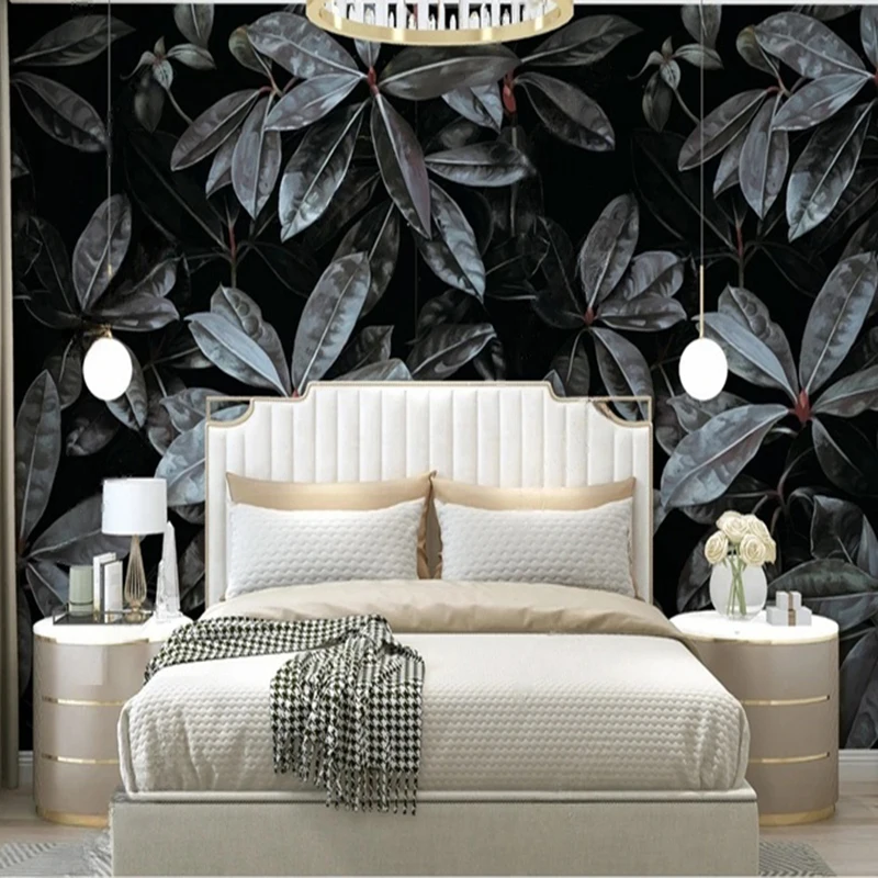 

MU8491 Mural Wallpaper Simple Hand-painted Fresh Plant Leaf Flower Decoration Painting Home Interior Decor Background Backdrop