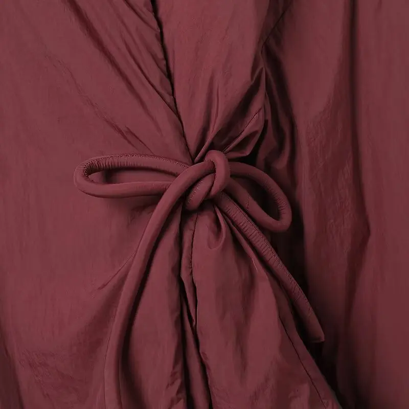 Nowa zimowa damska kurtka kimono z trzema kolorami, z podwójnym kołnierzem, codzienna, z długim rękawem, bawełniana, wiązana kurtka bawełniana.