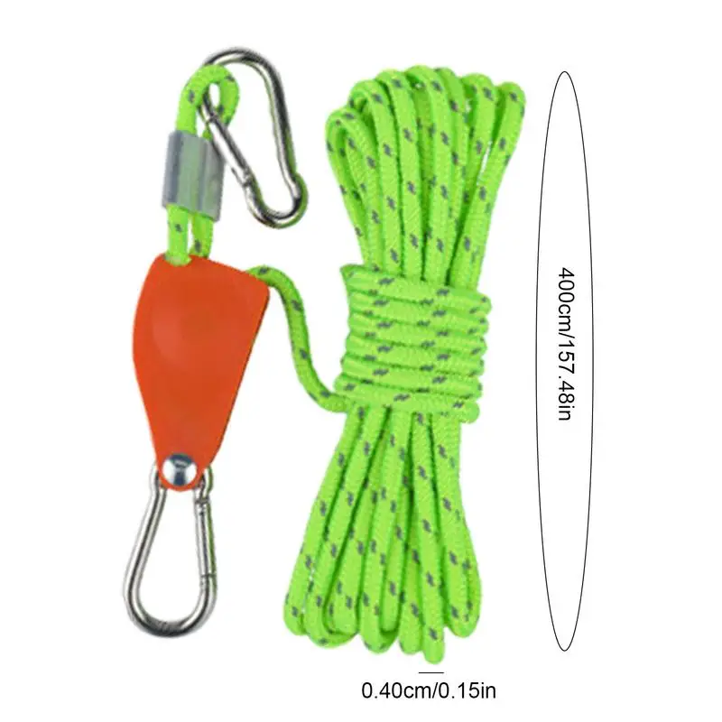 Camping Rope With Ratchet Pulley Reflective Camping Ratchet String Tent Cord Adjustable Tie Down Ratchet Straps For RV Awnings