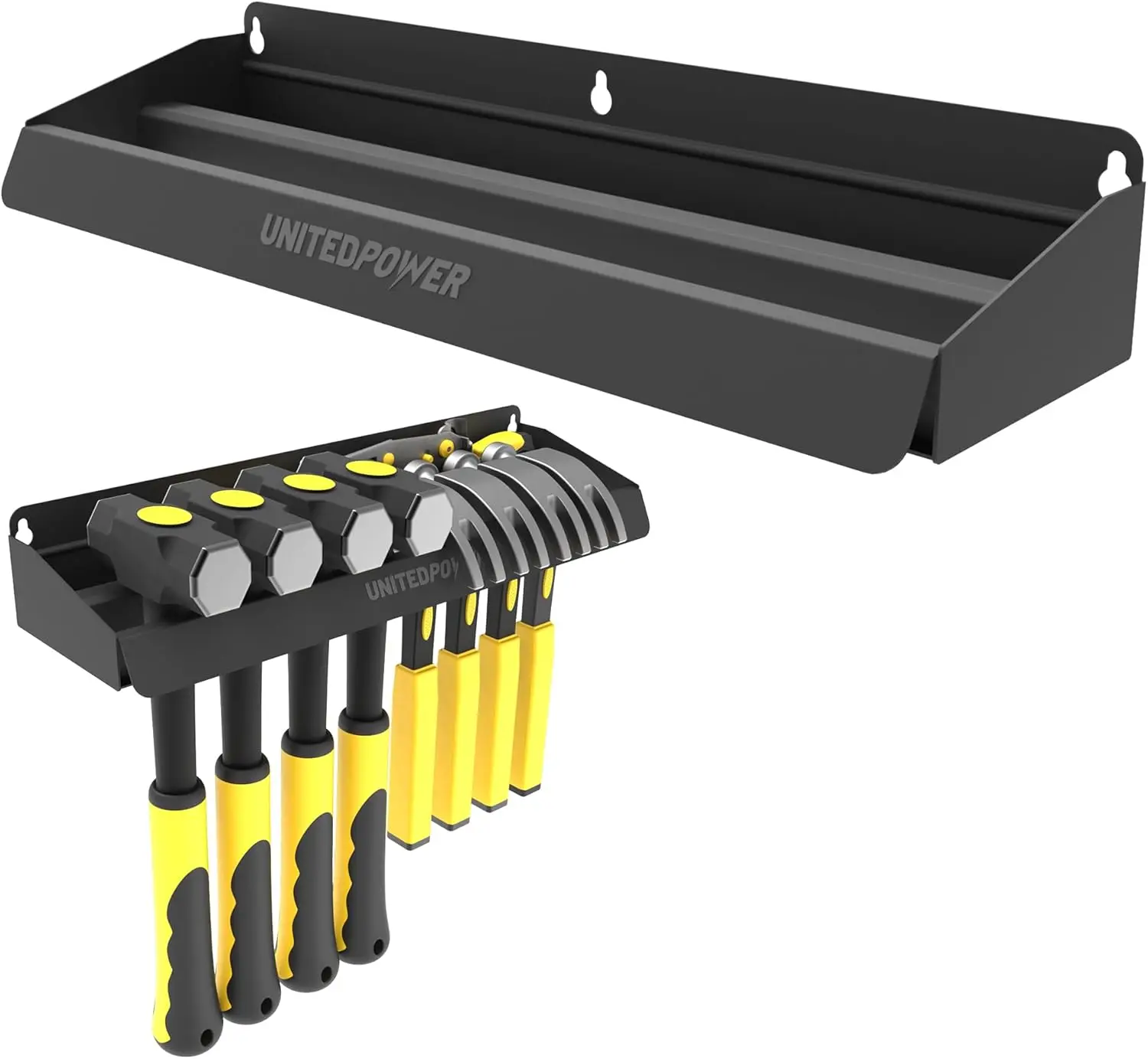 

Wall Mount Hammer Holder, Storage Rack Organizer for Garage, Workshop, Home, Fits Most Hammers and Small Tools