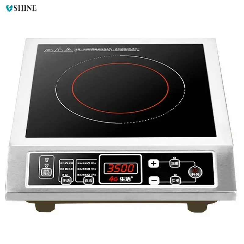 New 3500W High-Power Induction Cooker - Stainless Steel, for Commercial & Household, with Multiple Functions