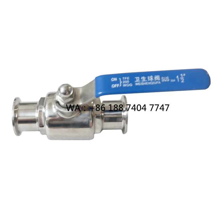 

Two-Piece Threaded Ball Valve Stainless Steel Sanitary Tri-Directional Clamp for Water OEM Customizable for Food Processing Milk