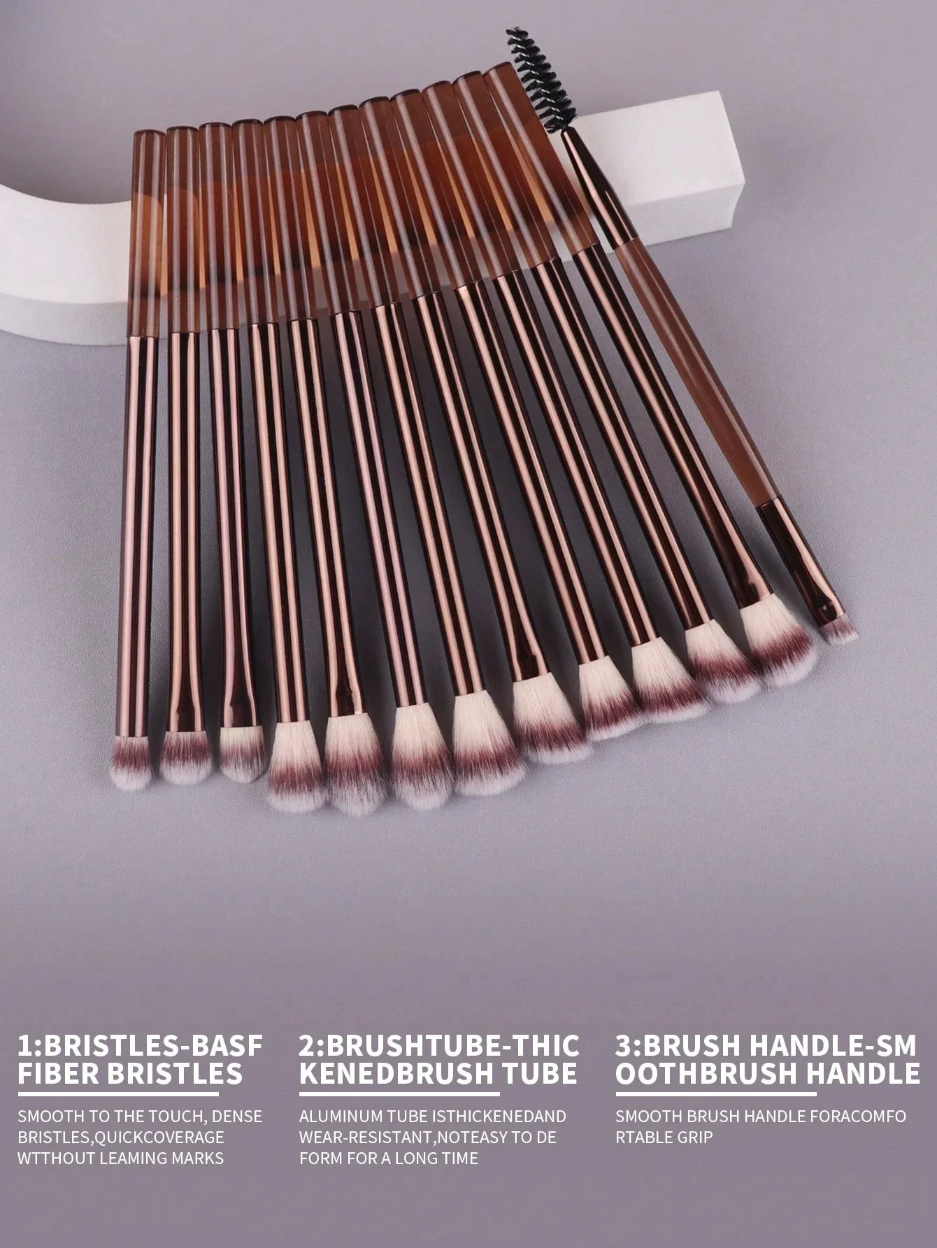 Set di pennelli per trucco professionale da 13 pezzi, include pennelli per trucco in tubo di alluminio morbido: pennello per fondotinta, pennello per contorno, pennello per fard