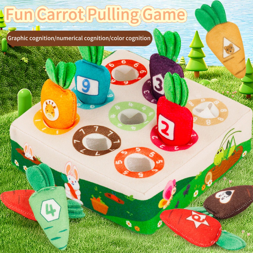 Cotton Radishes Montessori Toy Color digits shape and Animals Educational Toys For Preschool Sensory Activity Development Game