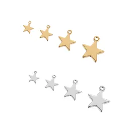 20/100pcs 6mm Wholesale StainlessSteel Mini Star Dangling Charms DIY Anklets Earrings Bracelets Unfading Vacuum Plate 2 Colors