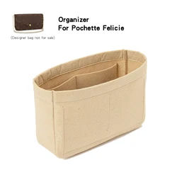 Liner Organizer Fit for FELICIE POCHETTE Style MT Slim Design Felt Purse Insert Cosmetic Makeup Handbag Organiser Pocket