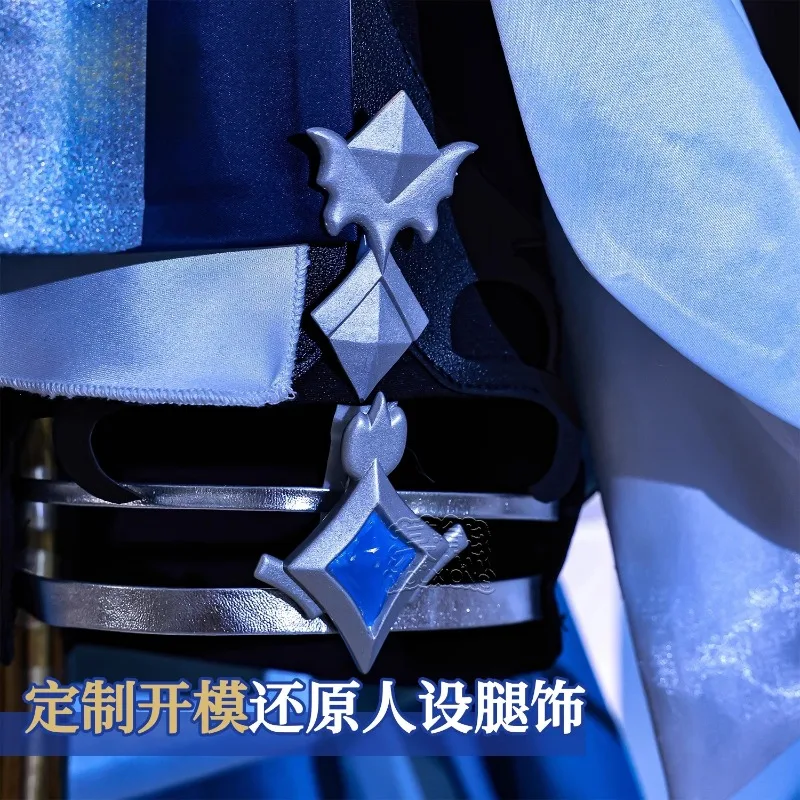 فستان تنكري من Game Genshin Impact Yelan بدلة شعر مستعار للنساء ملابس لعب الأدوار لحفلات الهالوين