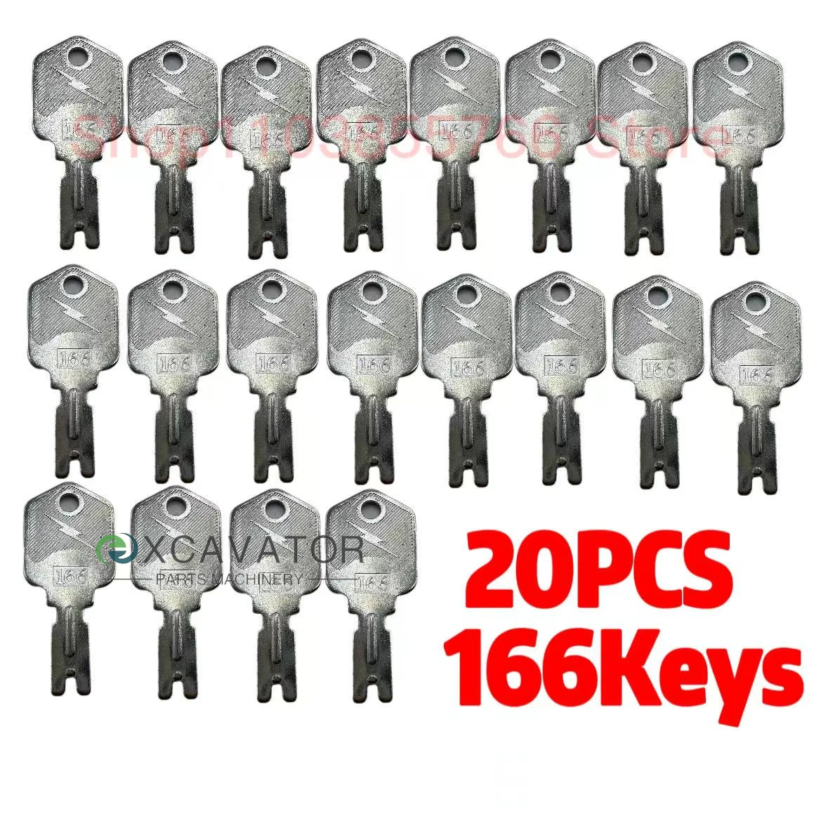 20PCS 166 Forklift Key for Pollak Clark Yale Hyster for Komatsu Mustang Gradall Gehl for Daewoo Doosan A214062 5133504