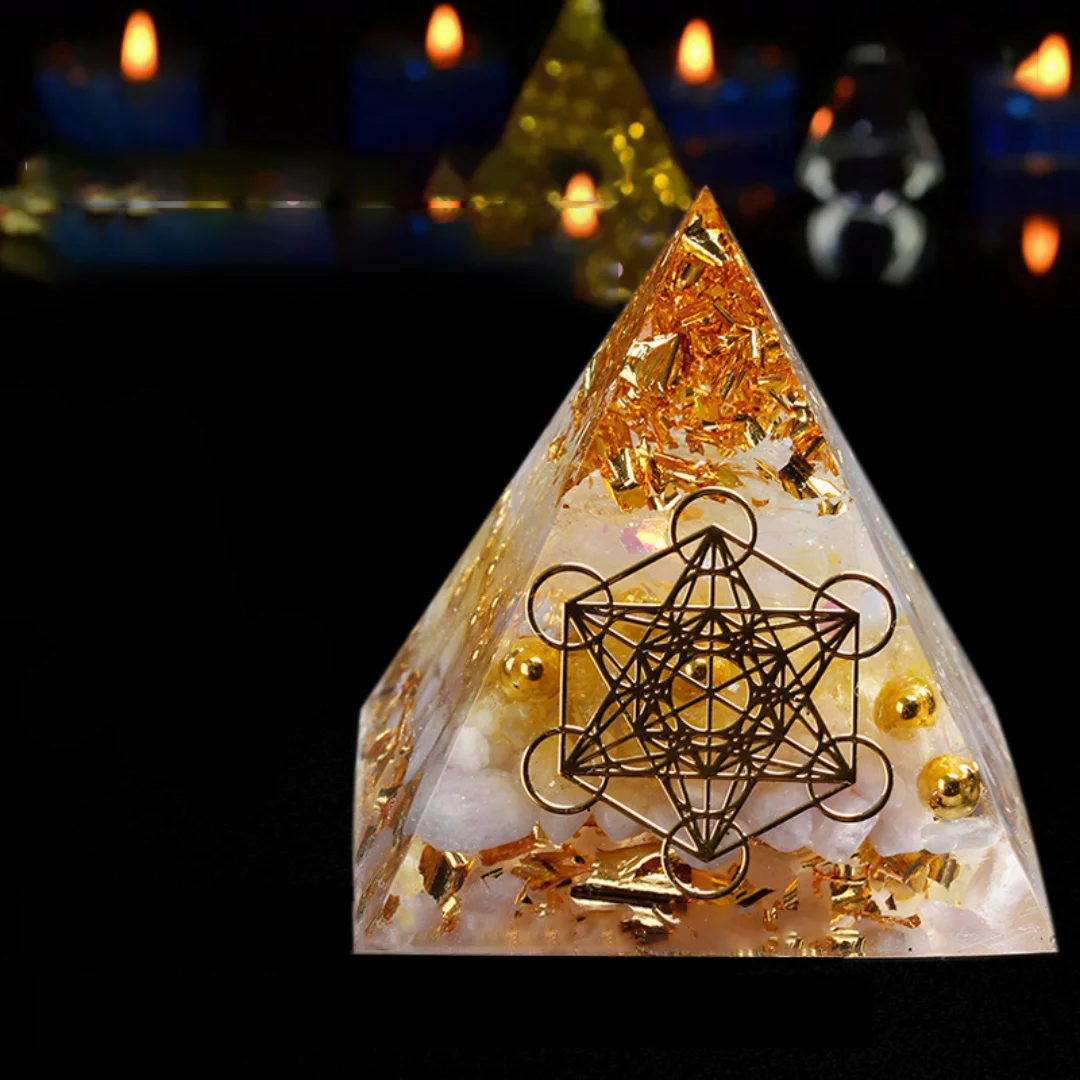 AliExpress NONE 1pc Sunstone Citrine Orgone Pyramids, Pyramid Ornament Lapis Lazuli  Statue Gravel Resin, Home Desktop Handmade Ornaments