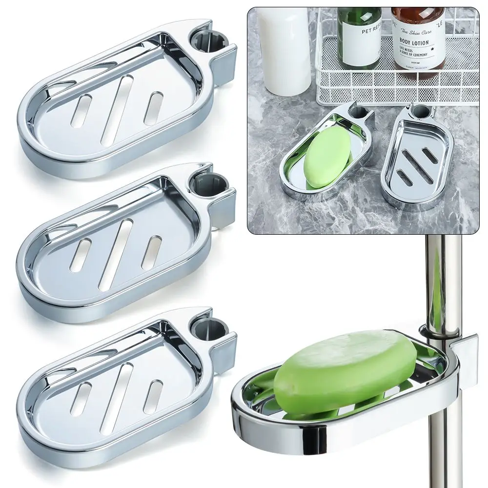 For 22 24 25 mm Home Bath Shower Soap Holder Soap Dishes Adjustable Rail Slide Plates