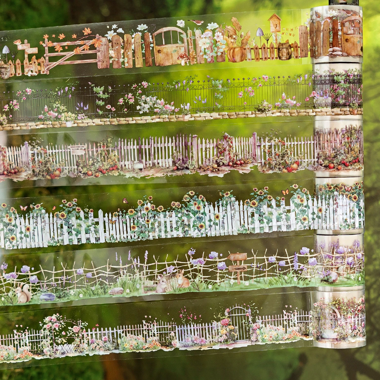 40mm*2m PET Flower vine fence landscap Tapes Stickers Scrapbook Hand Account Adhesive hand made Diy Junk Journal Craft Supplies