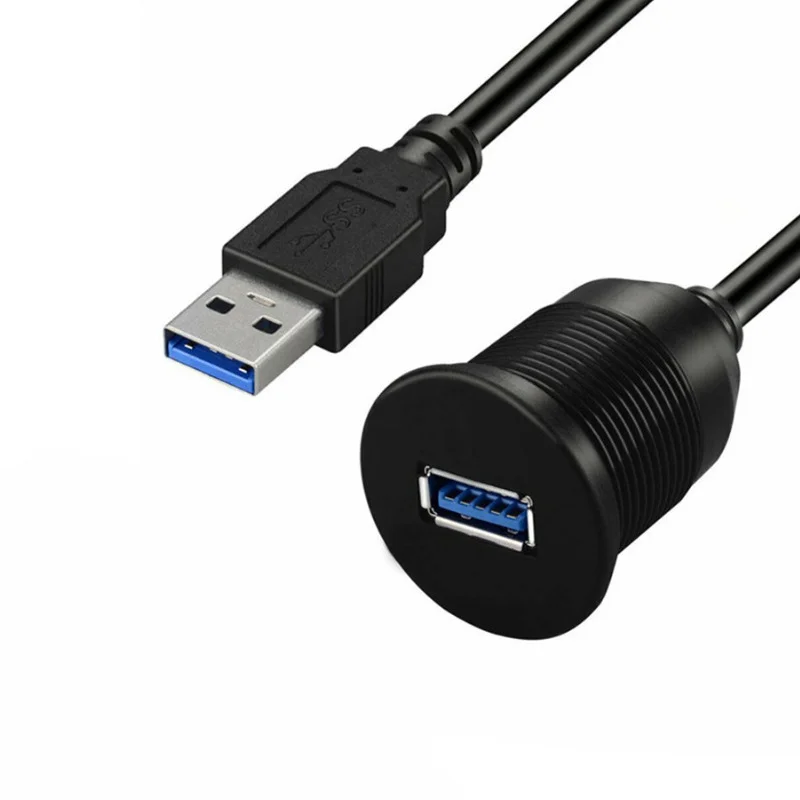 USB 3.0 paneel inbouw verlengkabel met gesp voor auto vrachtwagen boot motorfiets dashboard 1M