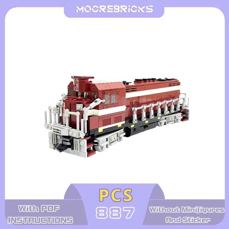 MOC 1 48 Motorized CF7 Diesel Locomotive Train Building Blocks Dual Motors Heavy Freight Commuter Railway Bricks Toy Gift