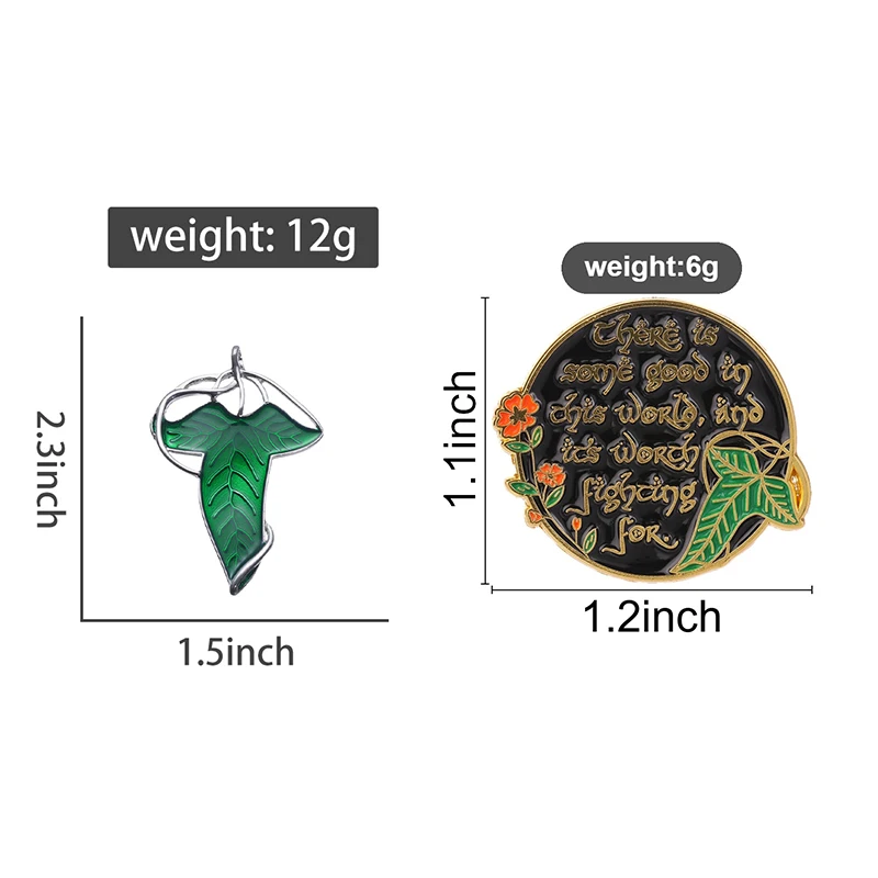 Fantasy Adventure Movies Green Elven Leaf Badge Enamel Pins Movies Peripherals Souvenir Brooch Lapel Badge Jewelry Gift for Fans