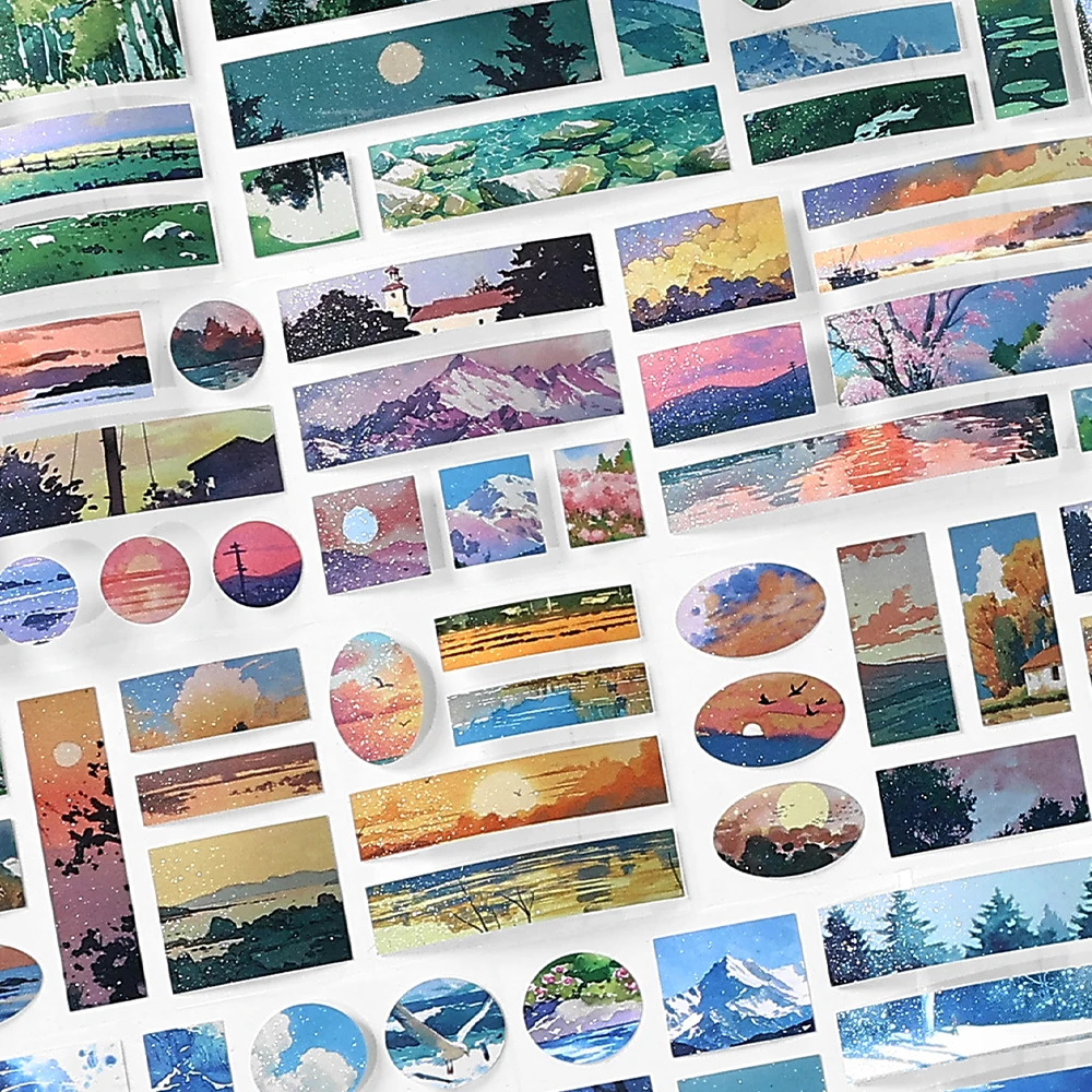 6*200cm paisagismo washi fita reunião montanhas e mares criativo diy diário scrapbooking fitas adesivas papelaria estética