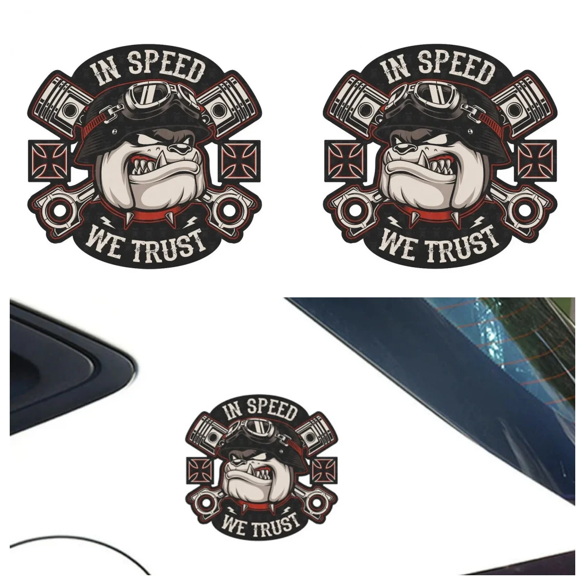 

New Design Cool Old School Motorcycle At Speed We Trust Badge Brand Vinyl Decals Decorative PVC Wholesale