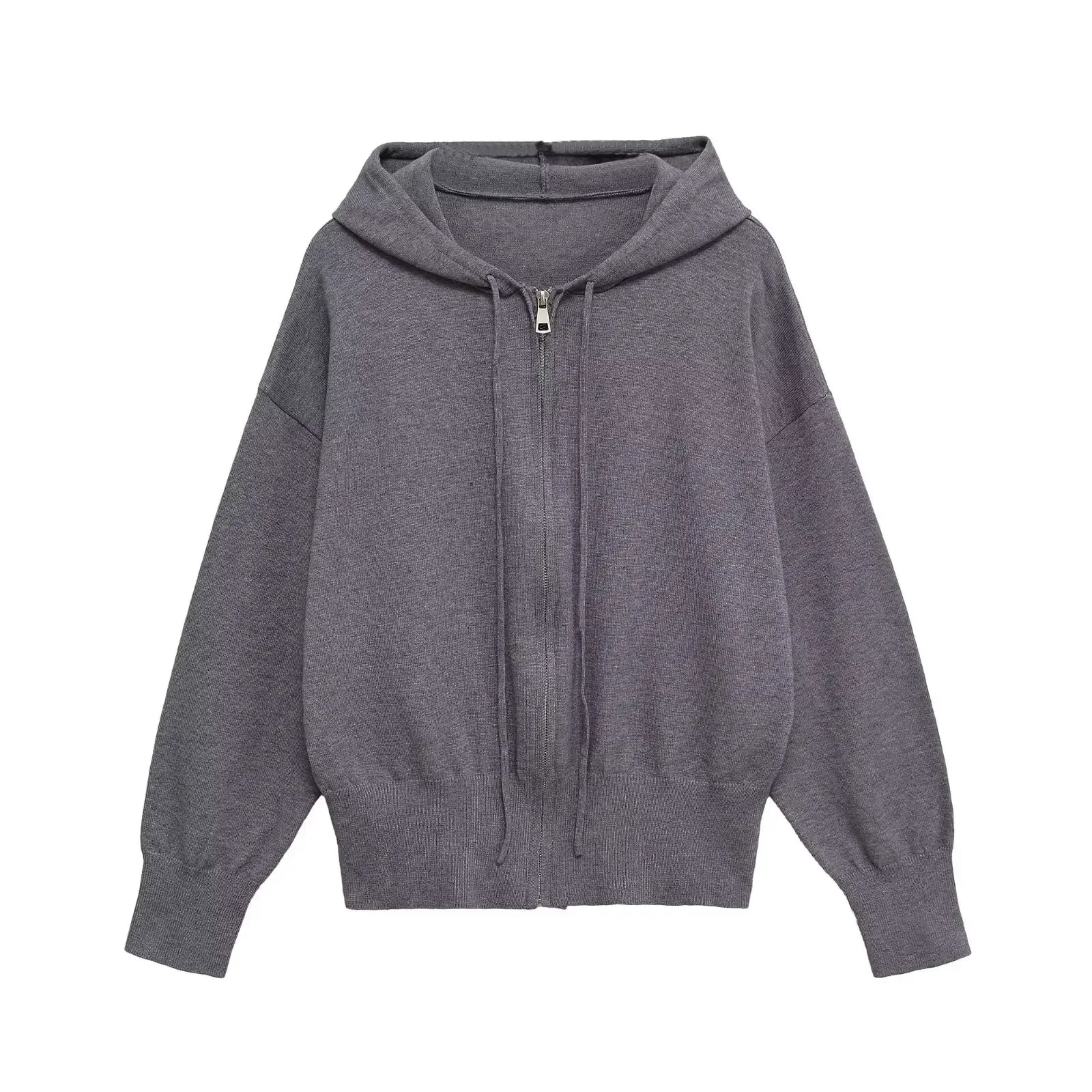 

Women's Clothing Autumn 2025 New Casual Long Sleeved Knitted Simple and Comfortable Zipper Sweatshirt