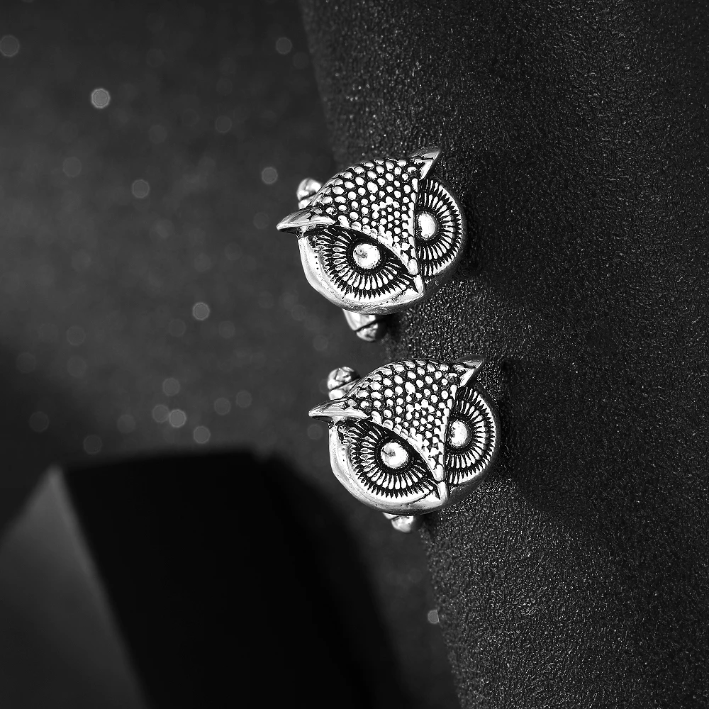 5 Arten Vintage Eule Kristall Manschetten knöpfe alte silberne Farben Neuankömmling Herren Gemelos Hemd Anzug Schmuck Zubehör – Detail 4