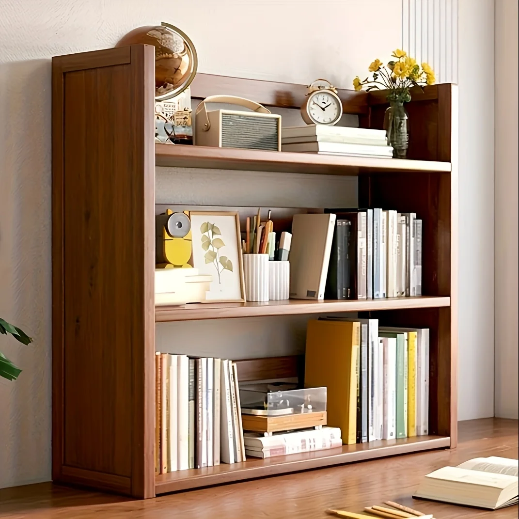 

Sturdy Multi-Tier Shelving Unit—Space-saving Storage Rack with Reinforced Back Panel. Easy-to-assemble Lightweight Bamboo