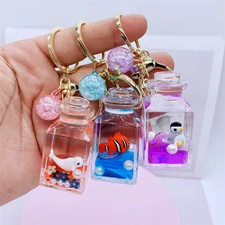 Ins Cute Ocean Doll Oil Liquid portachiavi ciondolo sabbie mobili