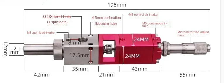 MY-3810 High Frequency Precision Spray Valve Paint Spray Silicone Atomization Valve Pneumatic Micrometer Adjustment Valve