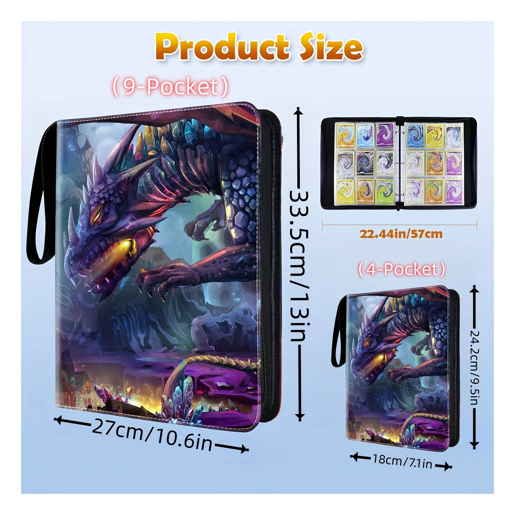 900 Pockets Card Holder with 50 Removable Sleeves - Card Collection Binder for Sport Game Cards Storage and Organisation