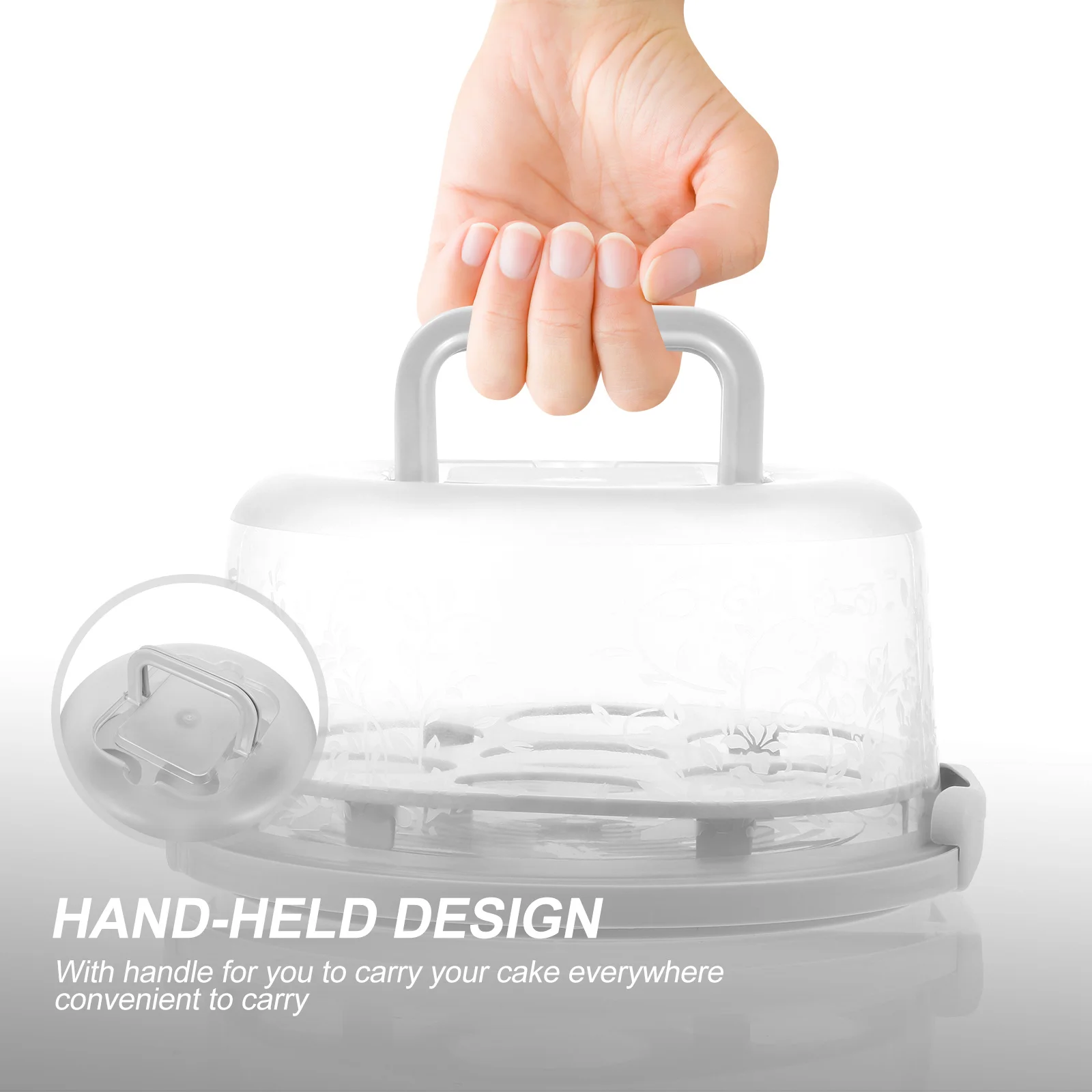 

1Set Handheld Plastic Cake Box Portable Transparent Birthday Cake Storage Case Reusable Wrapping Dessert Packaging